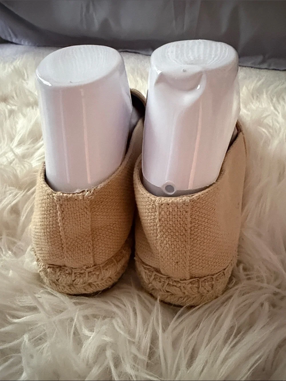 J. McLaughlin Beige Canvas Espadrille Slip-On with Brown leather Toe Cap